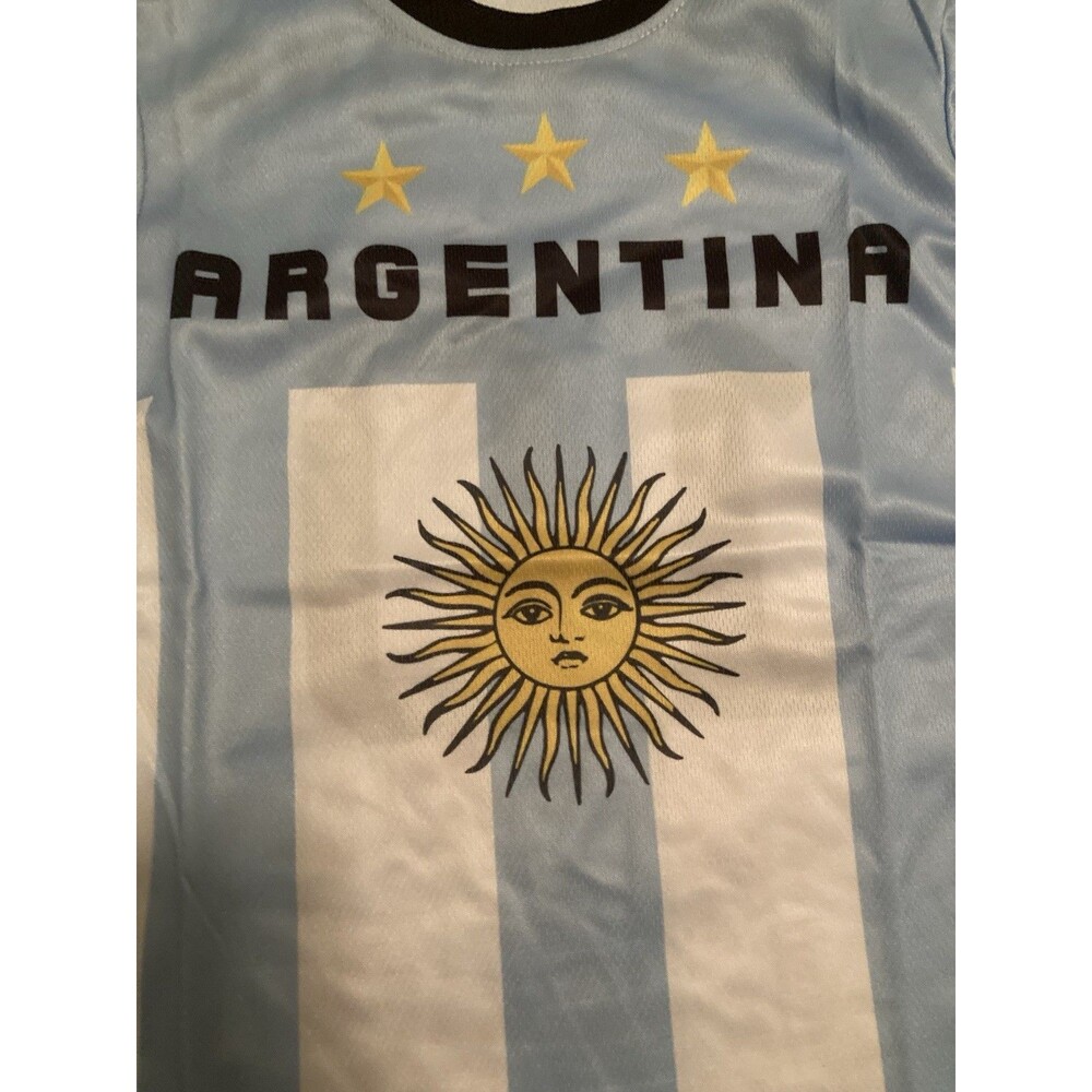 Argentina Kids shorts and top soccer #10 size 4 NEW - Picture 3 of 8